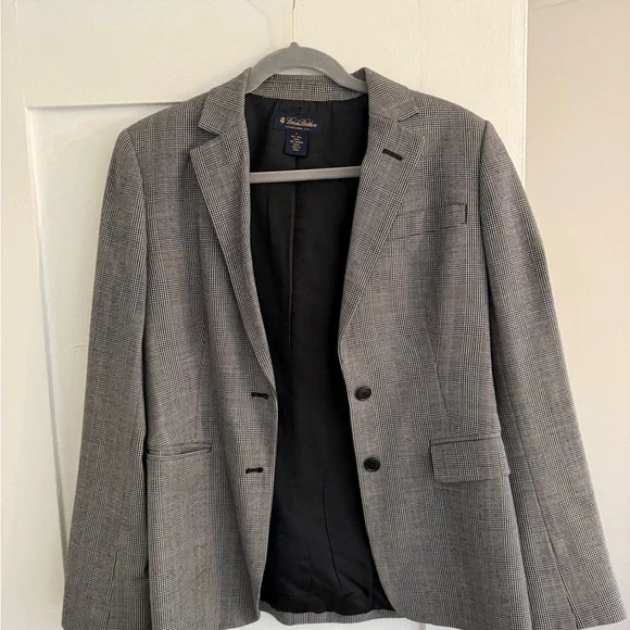 Brooks Brothers Charcoal Plaid Blazer Gray - Picture 2 of 3